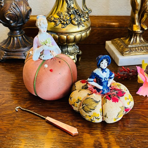 Antique Other - Antique pin cushions & button hook